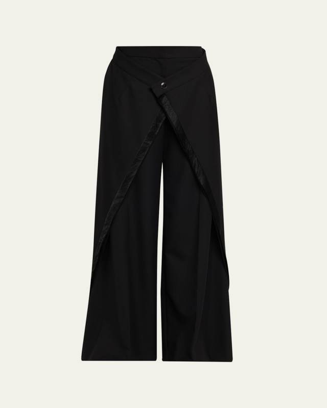 Panel Extension Wide-Leg Wool Pants